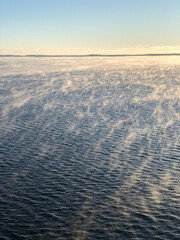 A fluffy blanket of sea smoke. When cold air is mixing with vapours of relatively warm water. 