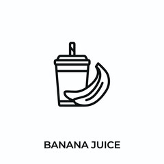 banana juice icon vector. banana juice sign symbol for modern design. Vector illustration	