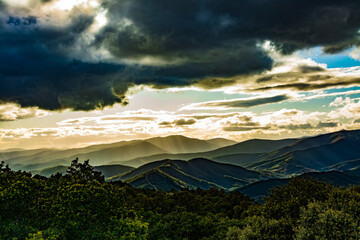 sunset over the mountains