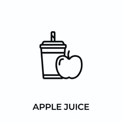 apple juice icon vector. apple juice sign symbol for modern design. Vector illustration	