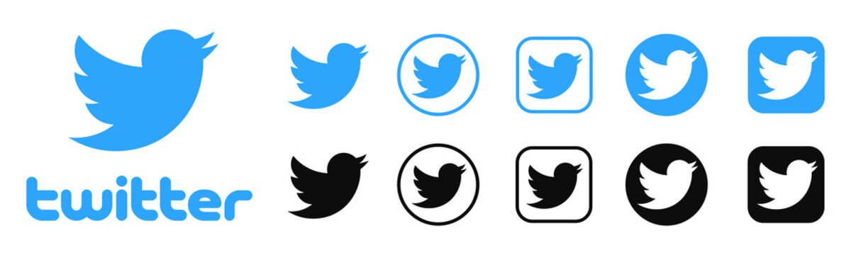 Kiev, Ukraine - January 30, 2021: Twitter - popular social media button icon, instant messenger logo of Twitter. Editorial vector