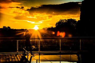 Golden sunset in the mountain