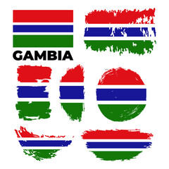  Gambia flag Vector illustration Independence day of Gambia.