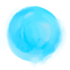 Abstract blue watercolor splash on white background. Pastel color for banner, decoration, brush stroke.