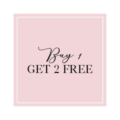 Buy 1 get 2 free quote. Calligraphy invitation card, banner or poster graphic design handwritten lettering vector element.