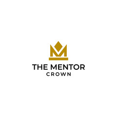 Modern and minimalist logo on the letter M and crown with elegant gold color.
EPS 10, Vector.
