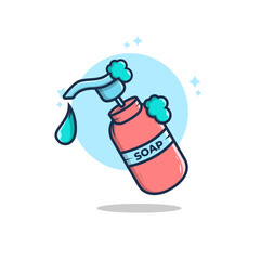 liquid soap cartoon vector illustration design. flat cartoon style