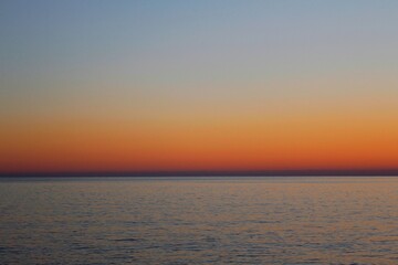 Sunset view from Kardamyli village in Messiniaki Mani region of south Peloponnese in Greece.