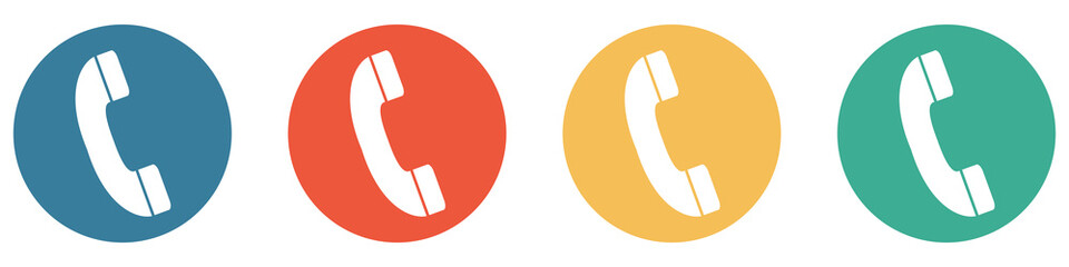 Bunter Banner mit 4 Buttons: Telefon Hotline