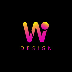 W world Letter Logo design on gradient color