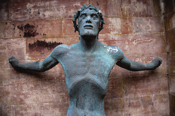 Christ uncrucified statue up close.