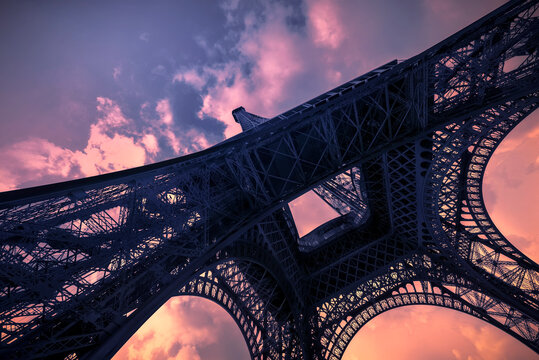 Black metal frame under blue sky