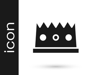Black King crown icon isolated on white background. Vector.