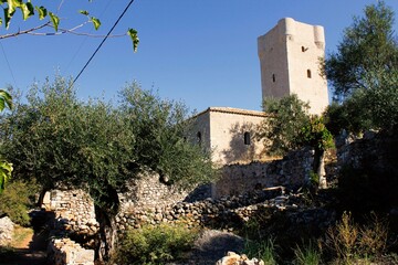 The Mourtzinos tower in old Kardamyli village, region of Messiniaki Mani, south Peloponnese, Greece.