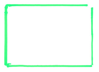 Grünes gemaltes Rechteck als Rahmen oder Rand