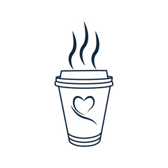 Coffee to go icon, Coffee to go stamp icon, Coffee to go line icon