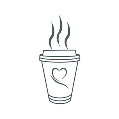 Coffee to go icon, Coffee to go stamp icon, Coffee to go line icon