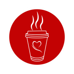Coffee to go icon, Coffee to go stamp icon, Coffee to go line icon