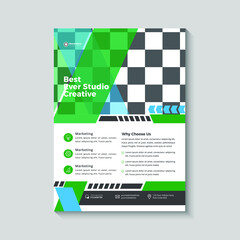 Corporate Flyer Layout vector illustration template in A4 size, leaflets, annual report, catalog, magazine, poster.