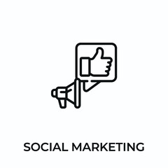 social marketing icon vector. digital marketing sign symbol for modern design. Vector illustration	