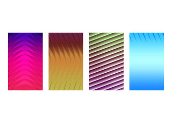 Set of covers design. Colorful halftone