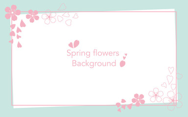 Spring concept background. Cherry blossoms decorative background for spring promotion, web, banner and sale design. Vector illustration. 春の桜イラスト背景、春の背景、スプリングセール、プロモーション素材、桜背景