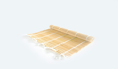 Bamboo mat tableware isolated