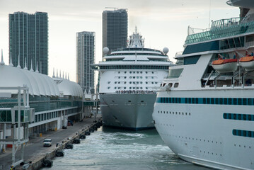 Cruise Ship Leaving Miami Port