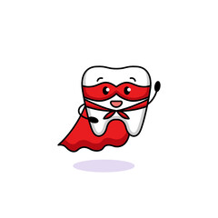 Cute teeth dental mascot logo design