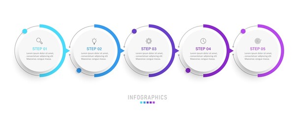 Vector Infographic label design template with icons and 5 options or steps. Can be used for process diagram, presentations, workflow layout, banner, flow chart, info graph.