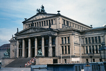 Naklejka premium Historical Picture of the Concert House Berlin at the Gendarmenmarkt in Berlin, Germany from 1991