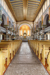 Fototapeta na wymiar Brakne Hoby Church Interior Aisle