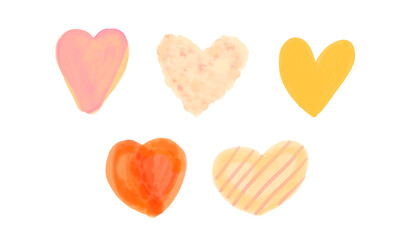 水彩風のハートのイラストです