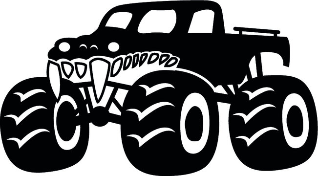 Tiger Monster Truck Eps Vector File Clipart