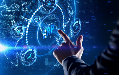 Business, Technology, Internet and network concept. Enterprise Resource Planning ERP corporate company management.