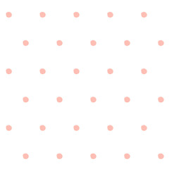 Vector polka dots seamless pattern, hand drawn red watercolor stains. Ink doted background, isolated on white.