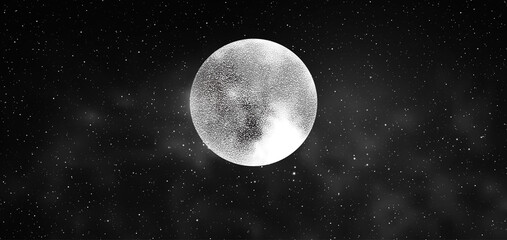 Obraz na płótnie Canvas Full moon with stars isolated on dark background. Magic vector elements.