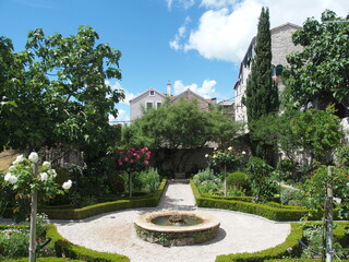 Fountain at the medieval Garden of the St. Lawrence Monastery, Sibenik, Croatia