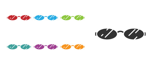 Black Eyeglasses icon isolated on white background. Set icons colorful. Vector.