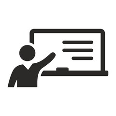 Teaching icon. Training. Education. Vector icon isolated on white background.