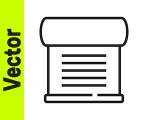 Black line Decree, paper, parchment, scroll icon icon isolated on white background. Vector.