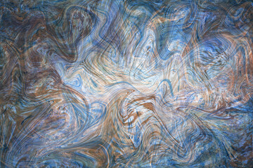 Beige blue fluid illustration. Digital marbling card. Abstract pastel fluid art background. Marble textile print