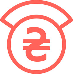 Ukrainian hryvnia sign, national currency of Ukraine. currency line icons. linear set. editable stroke