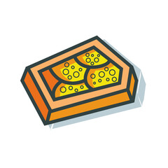 3d flat pizza box design illustration colorful vector