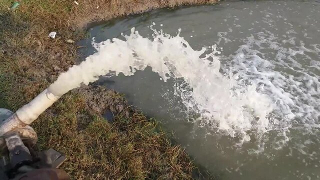 Water irrigation by a oil pump machine