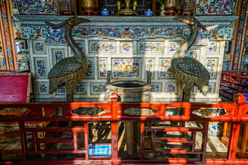 Imperial Khai Dinh Tomb in Hue city, Vietnam. A UNESCO World Heritage Site. Beautiful day with blue sky