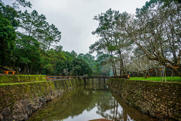 Ancient Tu Duc royal tomb and Gardens Of Tu Duc Emperor near Hue, Vietnam. A Unesco World Heritage Site