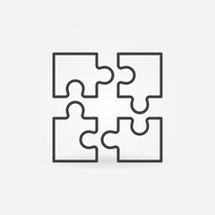 Jigsaw Puzzle Pieces vector concept icon or sign in outline style