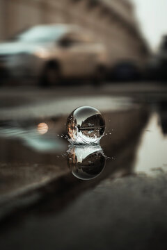 Water drop on the road