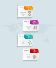 abstract vertical infographics 4 steps for business and presentation